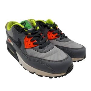 Nike Air Max 90 GS Sneakers Youth 7Y Grey Orange Lime Green Good 705499-002